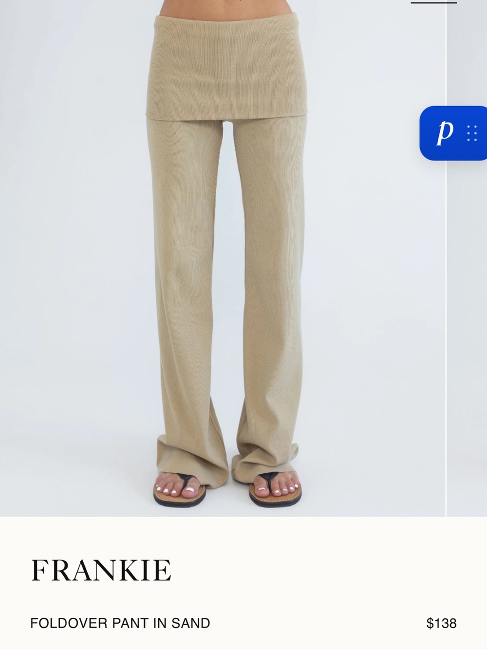 Frankie Foldover Flare Pants in Sand xs brand new